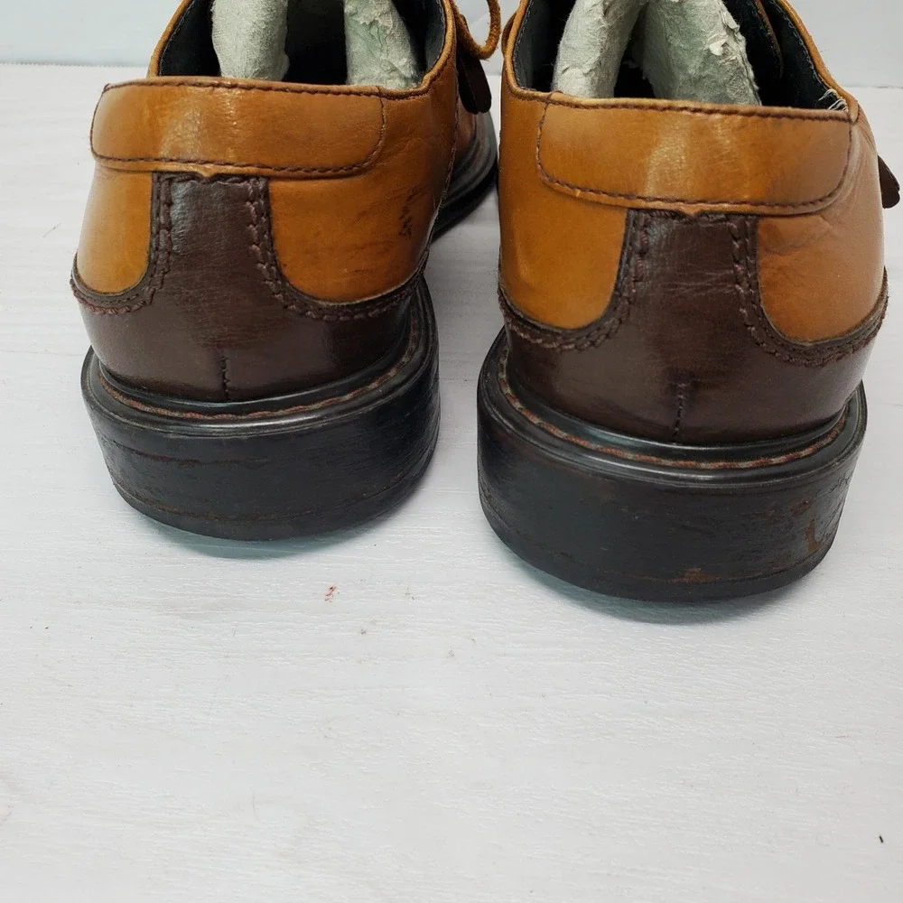 Stacy Adams Mens Tan Leather Oxford Dress Shoes Italy Size 7.5 Medium